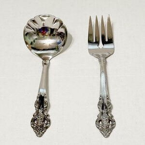 2pc Oneida Community Stainless CHERBOURG Gravy Ladle & Cold Meat Serving Fork